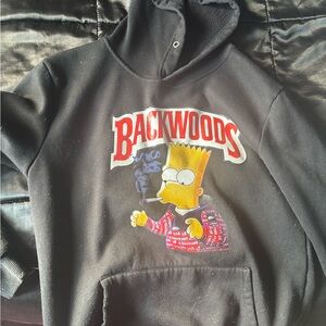 Black Hoodie with Bart Simpson Graphic